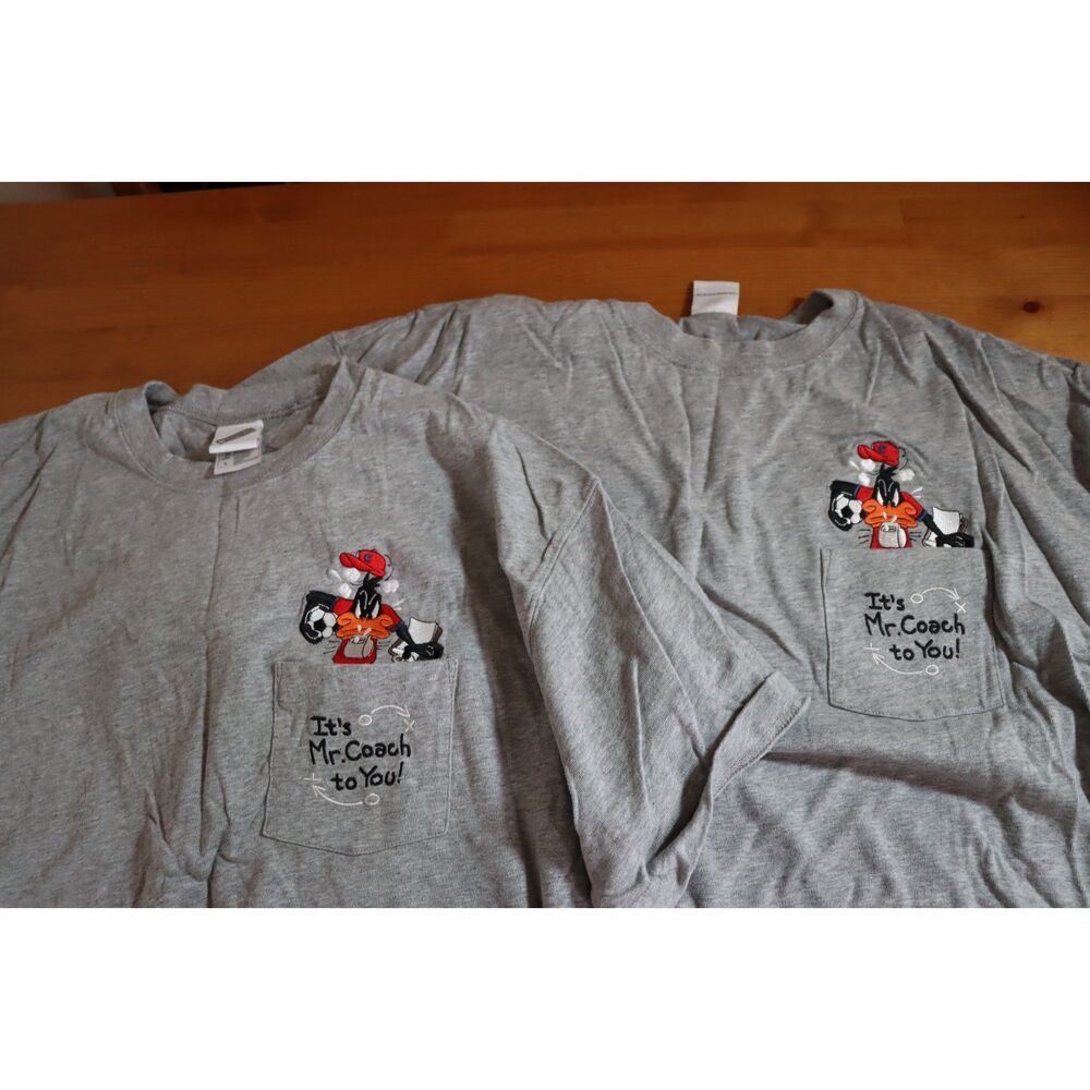 Lot of 2 Official Warner Bros. "It's Mr. Coach to You" T-Shirts Large